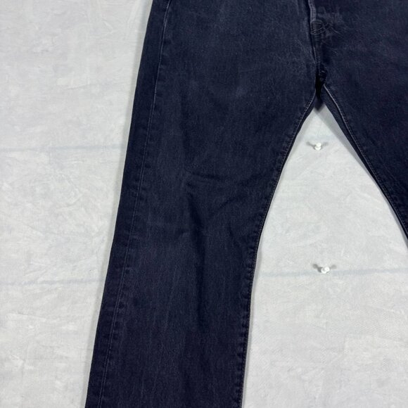 Levi’s 501 Mens Straight Leg Jeans Black Denim 5-Pocket Outdoor Size 33x32 - Picture 7 of 16